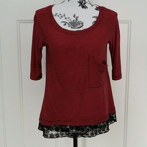 Stripes & Lace Top